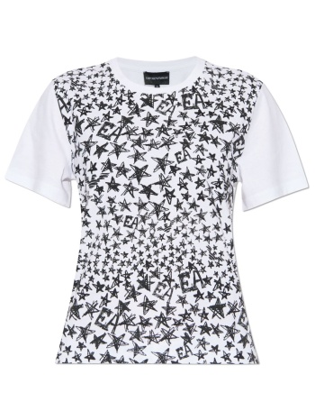 emporio armani t-shirt τυπωμα αστερια μαυρο/λευκο σε προσφορά