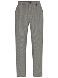 boss παντελονι chino μικροσχεδιο relaxed fit c-perin-242 μαυρο-λευκο