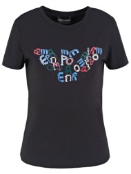 emporio armani t-shirt τυπωμα logo μαυρο