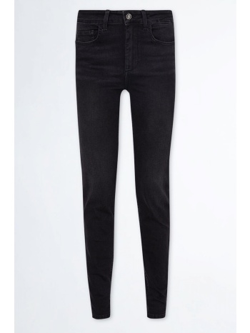 liu jo παντελονι jeans πεντατσεπο ψηλομεσο slim fit strass σε προσφορά
