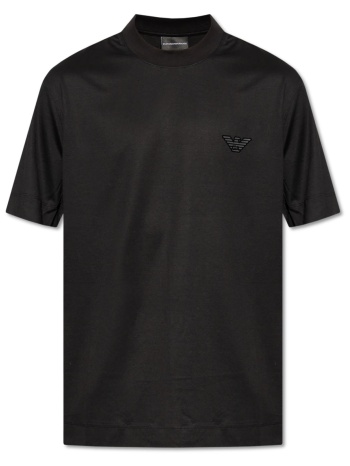 emporio armani t-shirt crew neck logo μαυρο σε προσφορά