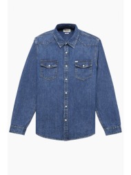 guess jeans πουκαμισο jeans slim fit μπλε