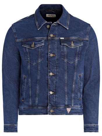 guess jeans μπουφαν jacket jeans regular fit σκουρο μπλε σε προσφορά