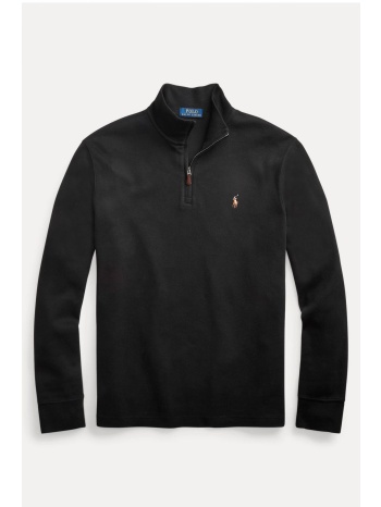 ralph lauren πλεκτο halfzip estate rib logo μαυρο σε προσφορά