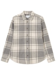 les deux πουκαμισο jeremy flannel γκρι-μπεζ