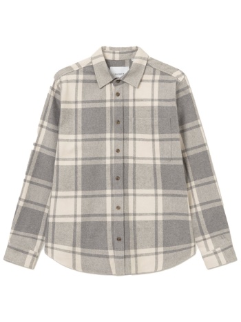 les deux πουκαμισο jeremy flannel γκρι-μπεζ σε προσφορά