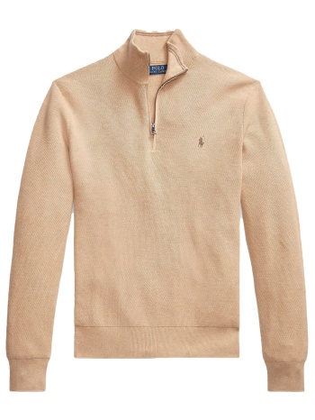 ralph lauren πλεκτο halfzip logo μπεζ σε προσφορά