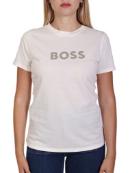 boss orange t-shirt c_elogo_5 logo γκρι / εκρου
