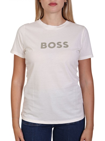boss orange t-shirt c_elogo_5 logo γκρι / εκρου σε προσφορά