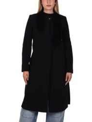 emporio armani παλτο κουμπια διαγωναλ γιακας γραβατα μαυρο