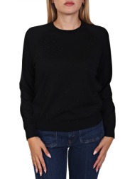 emporio armani μπλουζα λαιμοκοψη strass μαυρο