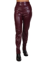 patrizia pepe παντελονι faux leather skinny φερμουαρ πλαι μπορντω