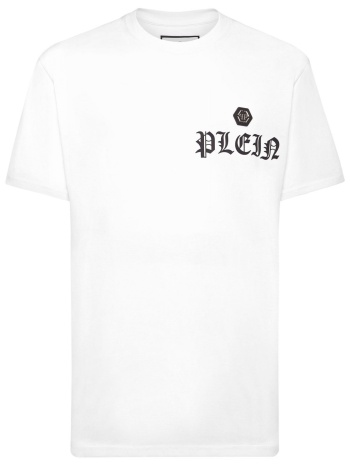 philipp plein t-shirt round neck ss gothic plein logo λευκο σε προσφορά