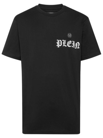 philipp plein t-shirt round neck ss gothic plein logo μαυρο σε προσφορά