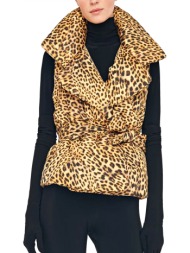 norma kamali γιλεκο αμανικο sleeping bag vest λεοπαρ