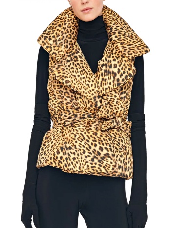 norma kamali γιλεκο αμανικο sleeping bag vest λεοπαρ σε προσφορά