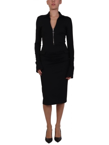 patrzia pepe φορεμα μεσατο γιακας φερμουαρ μαυρο σε προσφορά