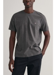 gant t-shirt reg shield ss γκρι