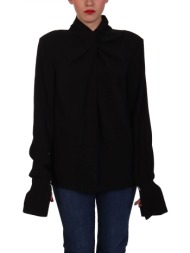 patrizia pepe μπλουζα μανσετα μαυρο