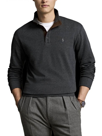 ralph lauren πλεκτο halfbutton fishbone logo γκρι σε προσφορά