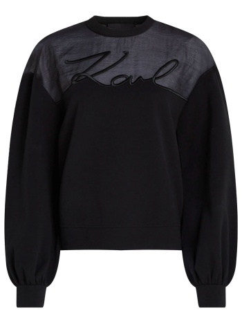 karl lagerfeld φουτερ crewneck διαφανεια logo μαυρο σε προσφορά