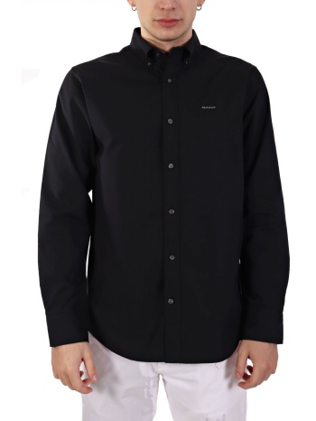 gant υποκαμισο reg pinpoint oxford shirt μαυρο