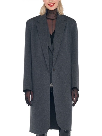 norma kamali παλτο oversized single breasted γκρι σε προσφορά