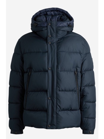 boss casual μπουφαν puffer κουκουλα μπλε σε προσφορά