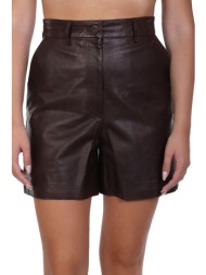 max mara weekend βερμουδα biella δερμα καφε σκουρο