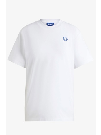 hugo blue t-shirt vintage tee_b_1 jersey logo λευκο