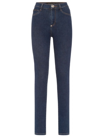 philipp plein παντελονι jeans high waist jegging hexagon σε προσφορά