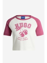 hugo blue t-shirt crop ...