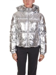 michael kors μπουφαν puffer logo ασημι