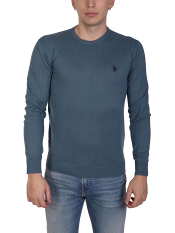 u.s.polo assn πλεκτο crew neck logo leon ραφ μπλε σε προσφορά