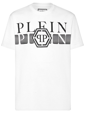 philipp plein t-shirt round neck ss logo λευκο σε προσφορά