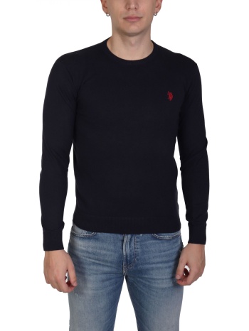 u.s.polo assn πλεκτο crew neck logo leon μπλε σε προσφορά
