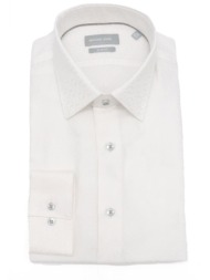 michael kors πουκαμισο all over logo μπλε slim fit λευκο