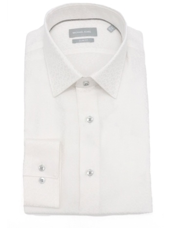 michael kors πουκαμισο all over logo μπλε slim fit λευκο σε προσφορά