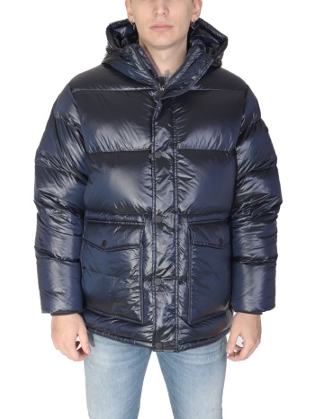 armani 7 μπουφαν puffer hoodie logo μπλε σε προσφορά