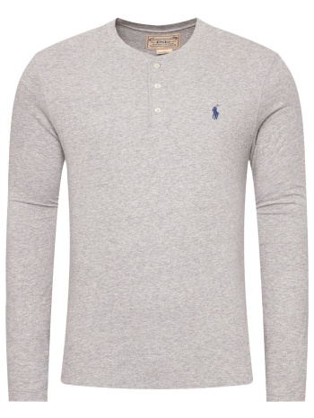 ralph lauren t-shirt half button logo γκρι σε προσφορά