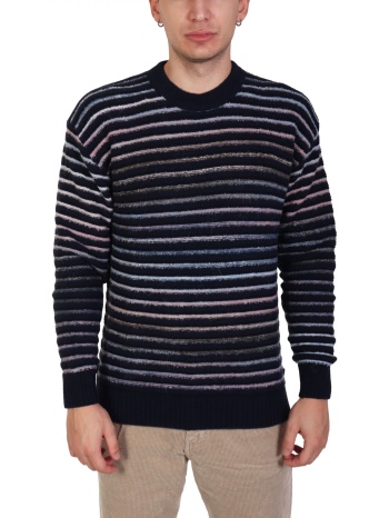 boss casual πλεκτο crew neck ριγε atum μπλε σε προσφορά