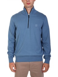 boss casual πλεκτο halfzip kanobix s σιελ