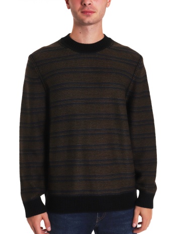 boss casual πλεκτο crew neck ριγε amodero μαυρο-καφε σε προσφορά