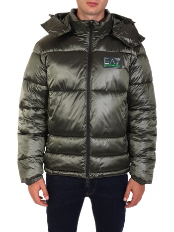 emporio armani μπουφαν puffer αποσπωμενη κουκουλα logo χακι σε προσφορά