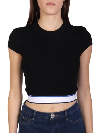 hugo blue πλεκτο succore_b t-shirt rib logo λαστιχο μαυρο σε προσφορά