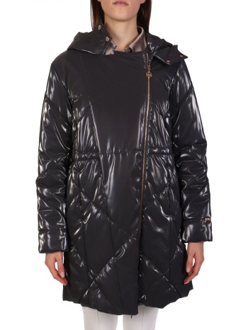 liu-jo μπουφαν σταυρωτο καπιτονε κουκουλα σκουρο γκρι σε προσφορά