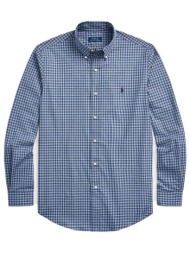 ralph lauren πουκαμισο button down καρω logo μπλε