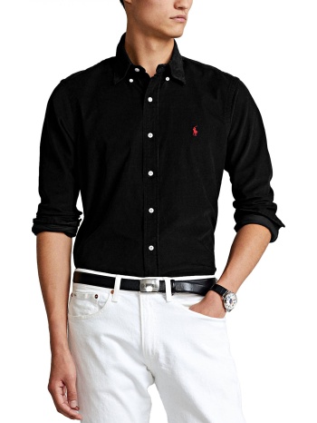 ralph lauren πουκαμισο κοτλε button down custom fit μαυρο σε προσφορά