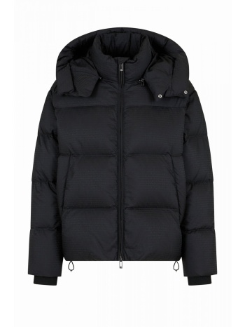 emporio armani μπουφαν puffer hoodie logo μαυρο σε προσφορά