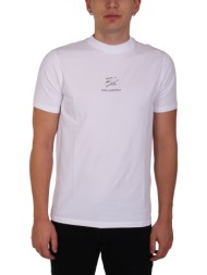 karl lagerfeld t-shirt silver logo λευκο